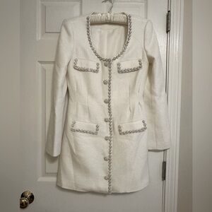 Self portrait tweed dress (white)